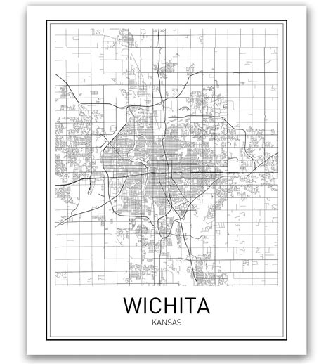 Wichita Poster Map of Wichita Map City Map Posters India | Ubuy