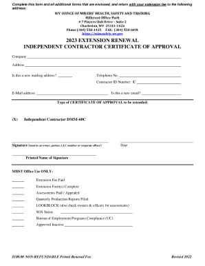 Fillable Online 2023 packet for extension renewal independent ...