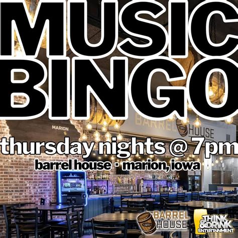 MUSIC BINGO @ Barrel House (Marion, IA) / Thursday Nights @ 7pm, Barrel ...