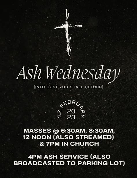Ash Wednesday Services and Masses — St. Francis de Sales Catholic Parish