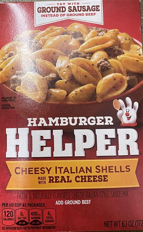Betty Crocker Hamburger Helper CHEESY ITALIAN SHELLS Sauce Mix 6.1 oz ...