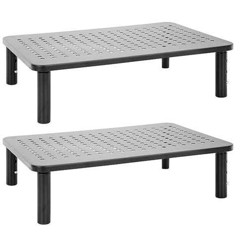 Mount-It! Metal Monitor Riser 2-Pack | Height Adjustable Computer ...