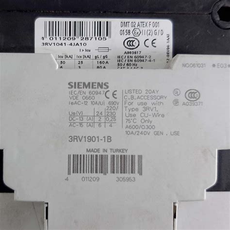 INTERRUPTOR AUTOMÁTICO SIEMENS SIRIUS 3RV1041-4JA10 DISYUNTOR