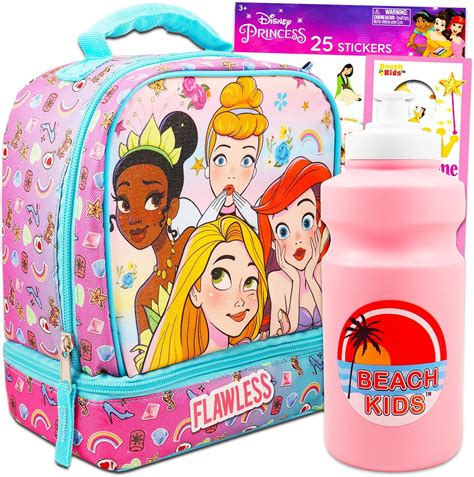 Amazon.com: Disney Princess Lunch Box Set for Girls, Kids - Bundle with ...