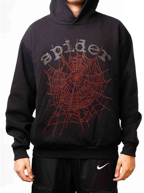 Black Rhinestone Spider Hoodie - Luxury Sp5der OG Collection | Premium ...