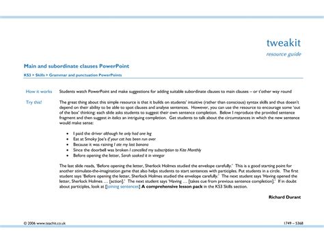 introduce main clause and subordinate clauses | PDF