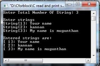 Print String Array in C 的图像结果