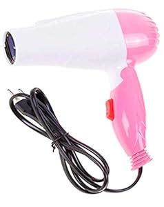 Powerfull Hair Dryer with 2 Speed Controls, 1000 Watts, Foldable, Pink ...