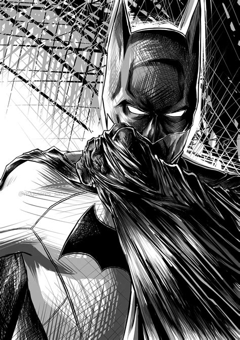 Batman Sketch black and white by Nn0QuieresSaber on DeviantArt