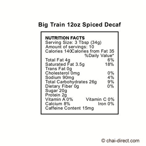 BIG TRAIN: DECAF Spiced Chai Latte (Instant Dry Mix)