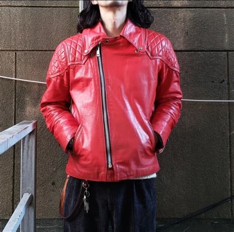 状態抜群！希少赤ジャン！ 70s "Kett Leathers" UK Riders Jacket ケット ルイス ロンジャン ライダース ...