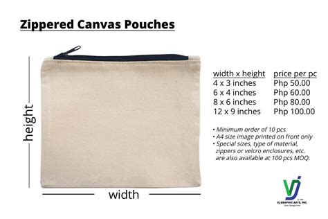 Zippered Canvas Pouches | VJ Graphic Arts, Inc.