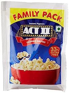 Act II Instant Classic Salted Popcorn , 90g (with Extra 30g) : Amazon ...