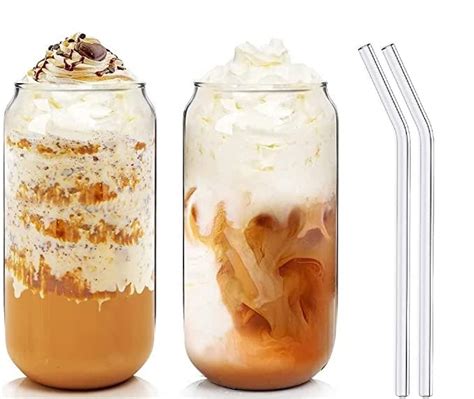 Buy RIOMTRIC Drinks Beer Can Glasses Set Of 2 - Can Shaped Glass With ...