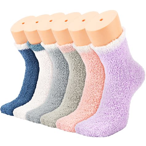 Rovga Sleeping Fuzzy Pairs Socks Socks Soft Slipper For Women Home ...
