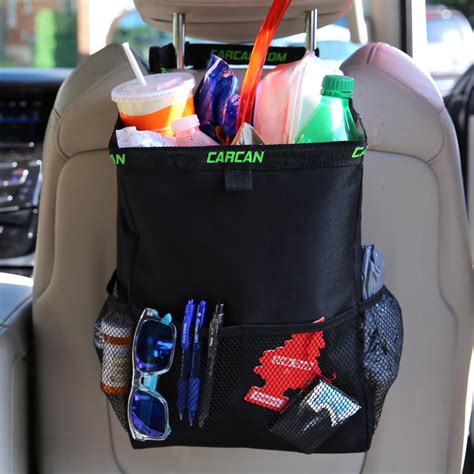 CarCan The Original 3 in 1 Hanging Car Trash Can for Back Seat, Cooler & Storage Bag – Metal ...