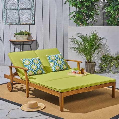 Double Chaise Lounge Outdoor Wood at Gene Courtney blog