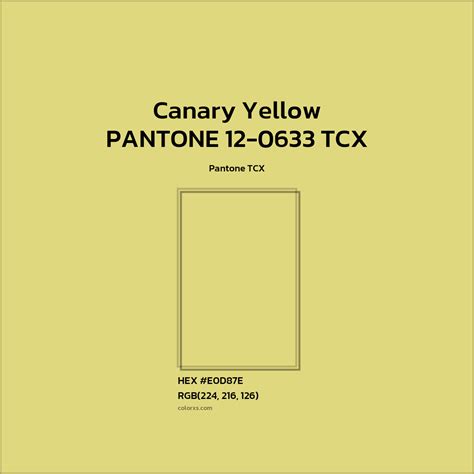 About PANTONE 12-0633 TCX - Canary Yellow Color - Color codes ...