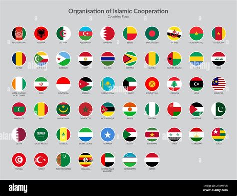 Organisation of Islamic Cooperation Countries flag icons collection ...