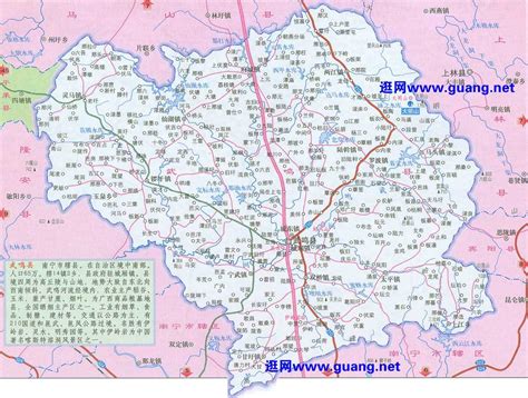 南宁市行政区划地图 南宁市辖7个区/4个县/1个县级市