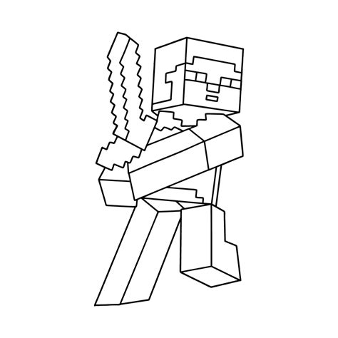 Coloring Pages Minecraft Steve