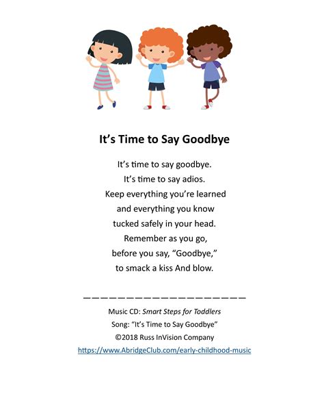 Toddler & Preschool Song About Saying Goodbye | Music & Movement ...