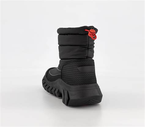Hunter Intrepid Short Snow Boots Black - Women's Ankle Boots