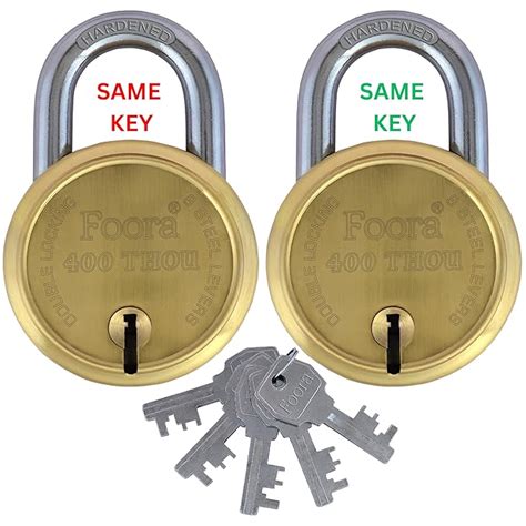 Foora Same Key Lock 400 Thou Gold Padlock - Heavy Duty, Double Locking ...