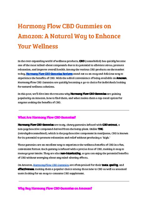 Harmony Flow CBD Gummies on Amazon A Natural Way to Enhance Your ...
