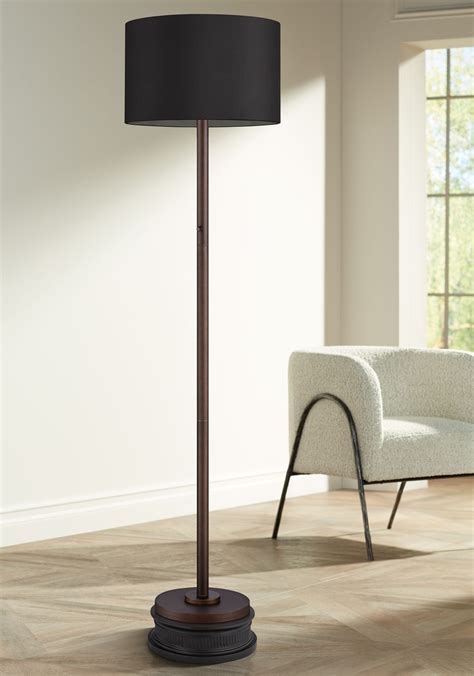 Possini Euro Design Meridian Modern 72" Tall Floor Lamp with Round ...
