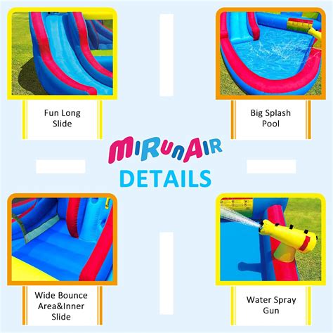 MIRUNAIR Inflatable Water Slide, Blow Up Bounce House Include India | Ubuy
