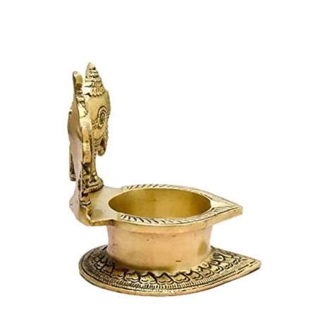 Brass Shanku Chakra Antique Design Kamakshi Diya