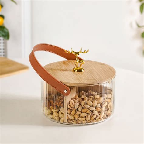 Deer Crest Borosilicate Section Snack Jar 3500ml Online - Premium Jar ...