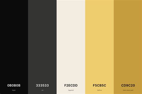25+ Best Black Color Palettes with Names and Hex Codes | Color palette ...
