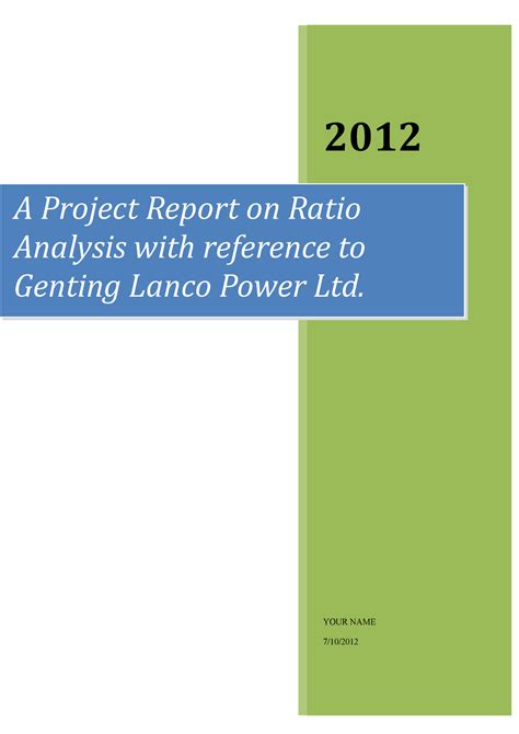 Pdf on the basis of Ratio Analysis Project - 2012 YOUR NAME 7/10/ A ...