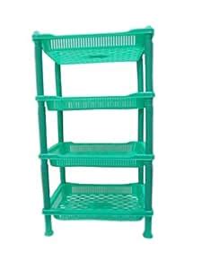 Arisers Plastic green Rack 4 piece Fold-able multipurpose storage self ...