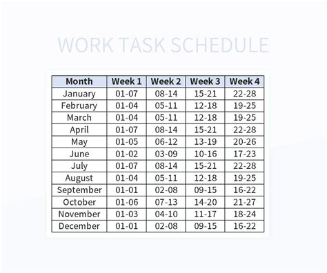 Task Schedule Template Excel 的图像结果