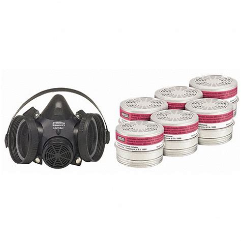 MSA, 6 Cartridges Included, Silicone, Half Mask Respirator Kit - 349JW7 ...