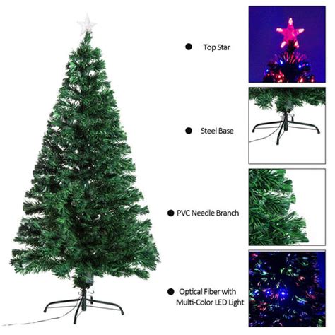 7 Feet Tall, Premium Quality Imported Christmas Tree with Fiber Optic ...