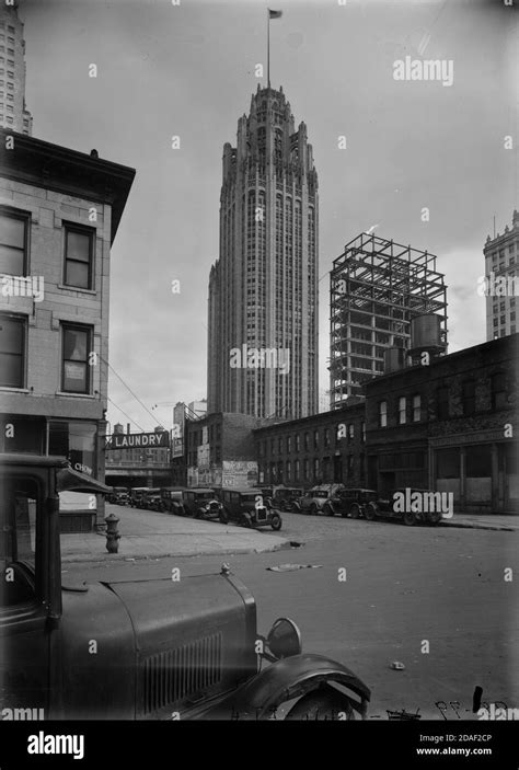 Elevation of Tribune Tower from northeast, architect Howells and Hood ...