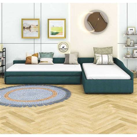Aspen L- Shaped Suede Daybed With Trundle – Indian Nest