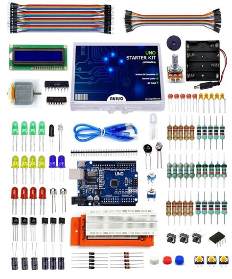 AUIUO - UNO R3 Basic Starter Kit Compatible with Arduino IDE - Includes ...