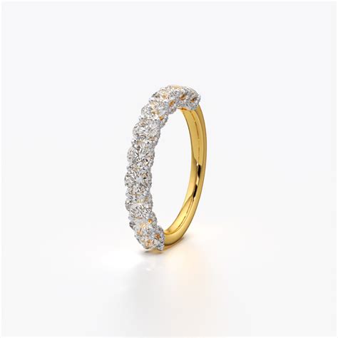 Elegant Half Eternity Ring in 18K Gold Vermeil for Women
