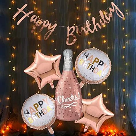 TOYXE Birthday Party Decoration Bottle Mug Crown Stars Foil Balloon ...