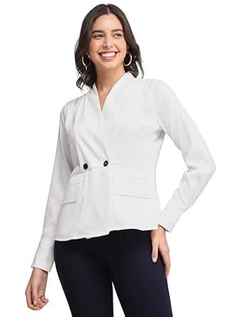 FableStreet Wrap Detail Top - White : Amazon.in: Clothing & Accessories