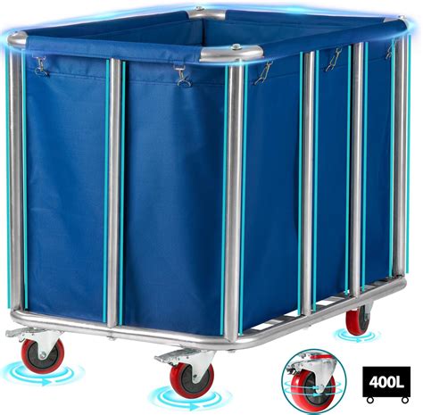 Amazon.com: Commercial Laundry Cart with Wheels Heavy Duty Rolling ...