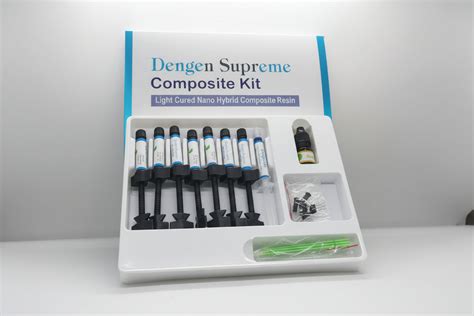 Dengen Supreme Composite Kit Dental Nano Hybrid Light Cure 7 Syringes ...
