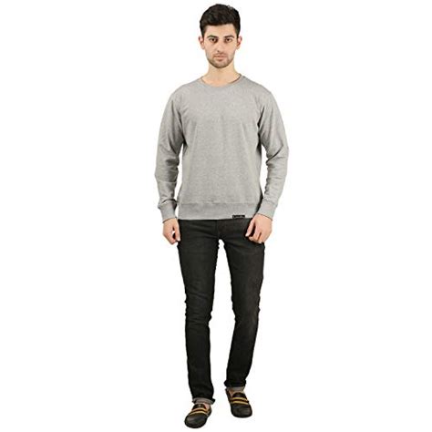 Goodtry G Men's Cotton Crew Neck Jacket(GTMS-514-2C-BLK-GRY-S_Black ...