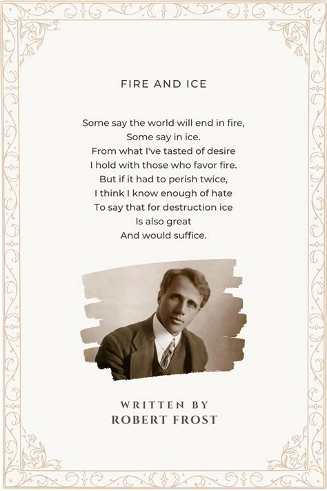 Fire And Ice - Fire And Ice Poem by Robert Frost in 2025 | Fire and ice ...