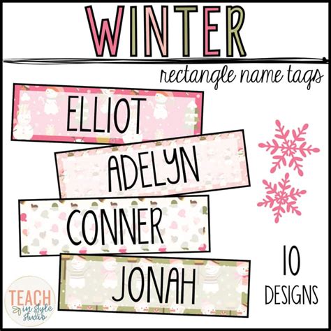 Winter Print Name Tags | Snowman Locker Tags | Snow Bookmarks | Editable